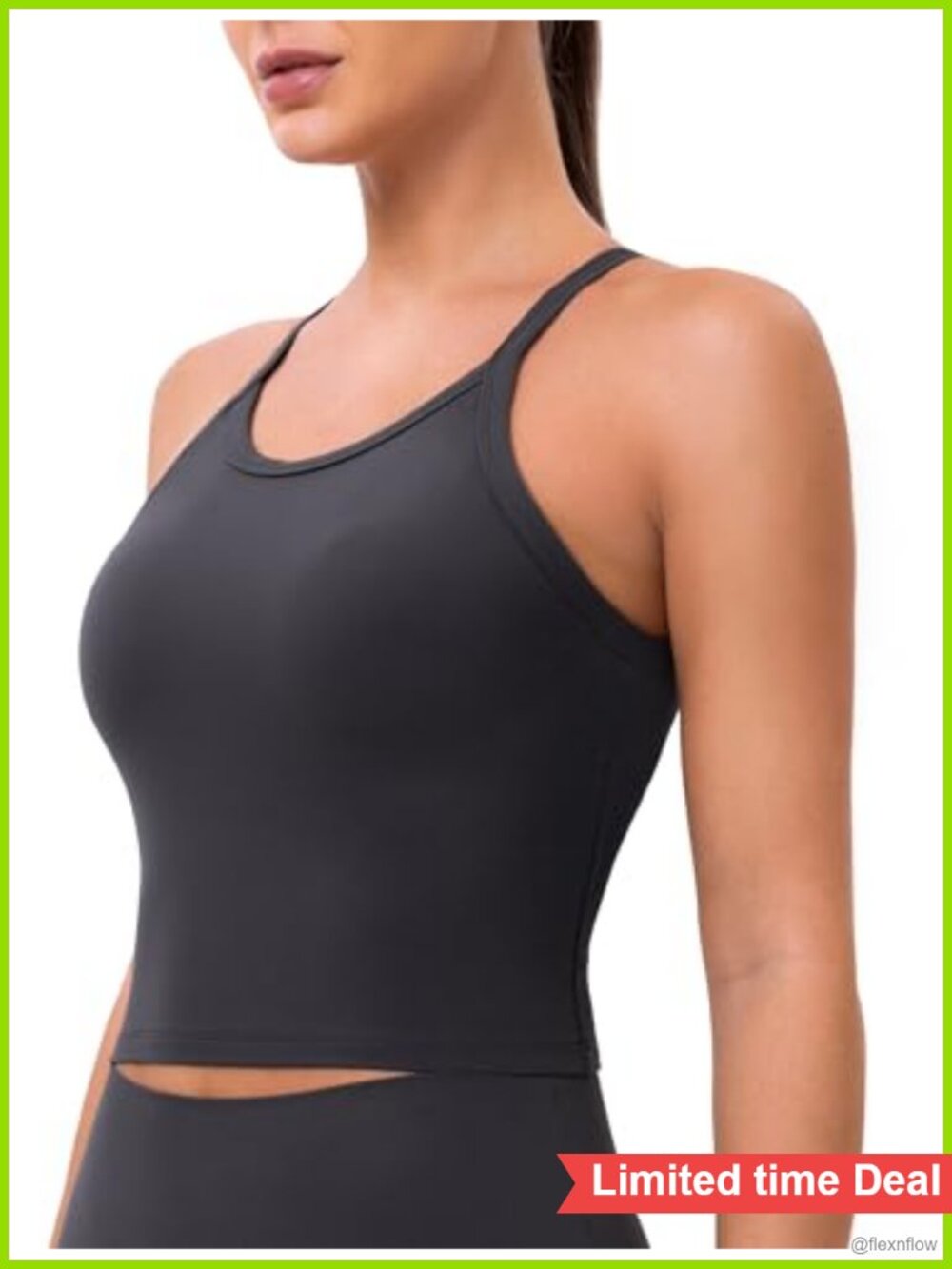 Sculptiva Tank Top with Built-In Bra Racerback for Women